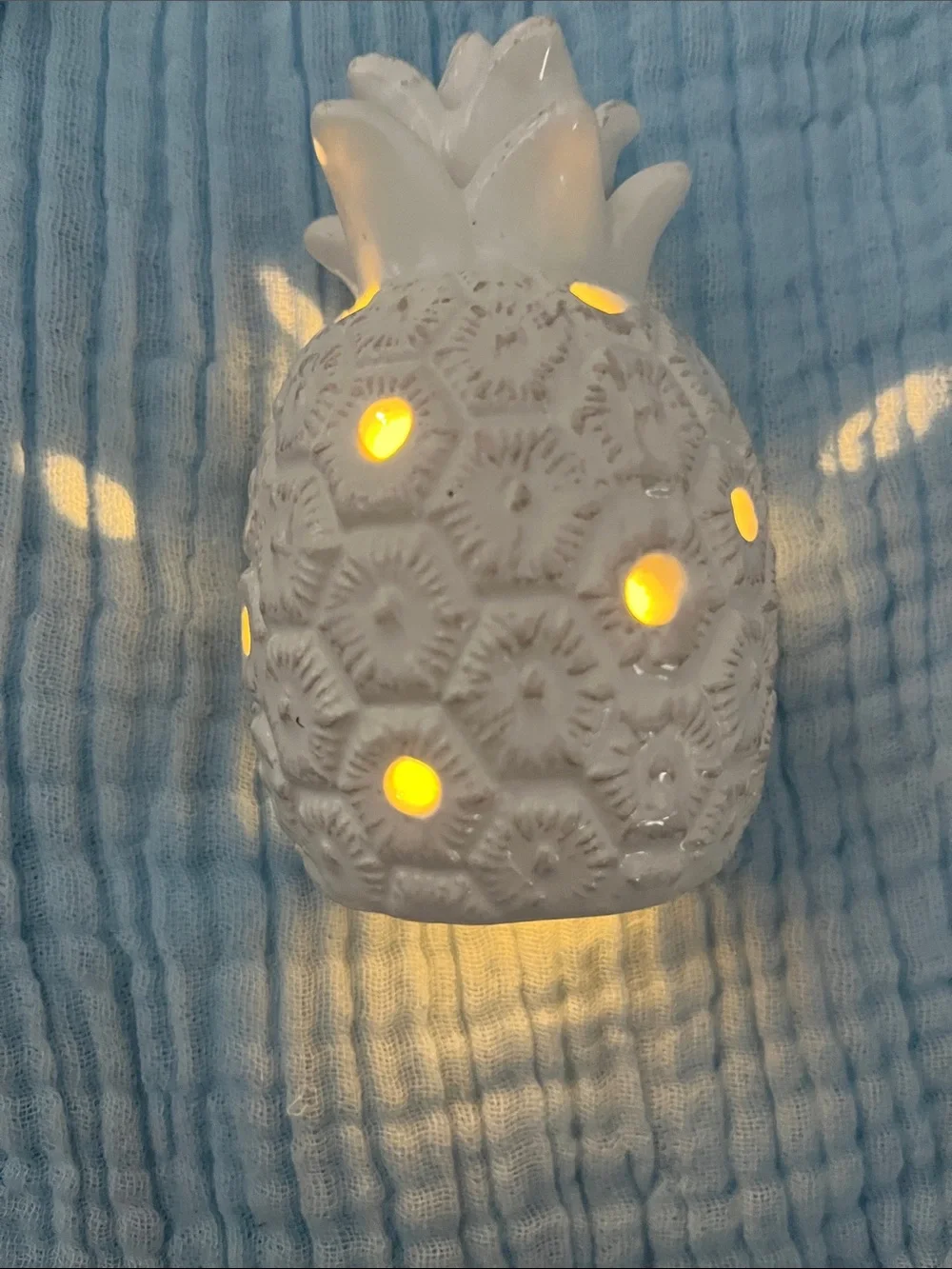 White Ceramic Pineapple Night Light - Home Accents